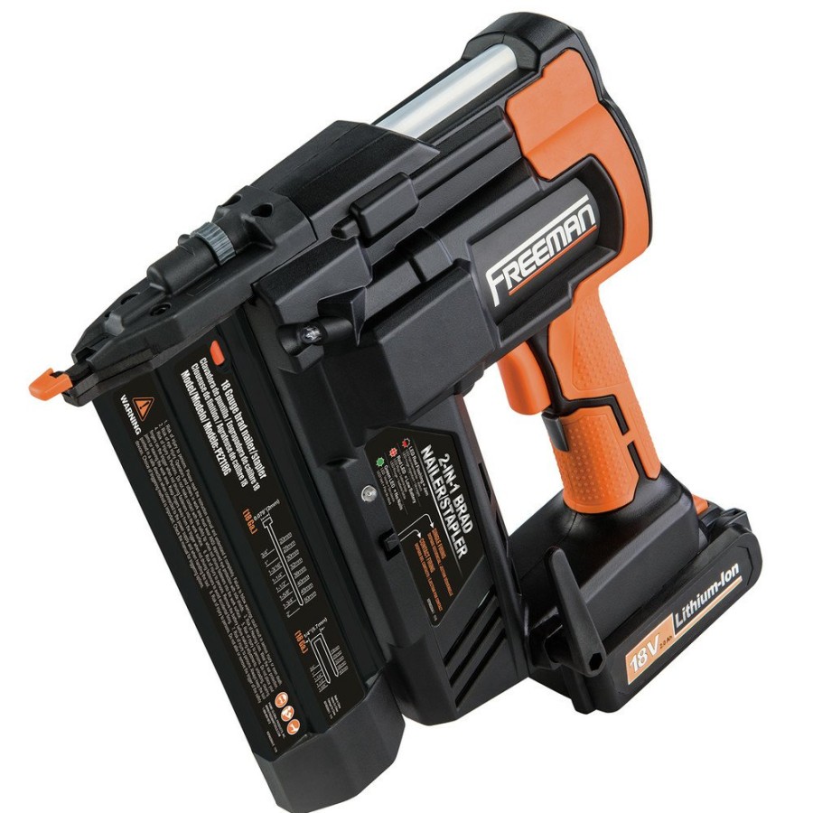 Power Tools Freeman Nailers | Freeman Pe2118G 18V 2-In-1 18 Gauge Cordless Nailer And Stapler