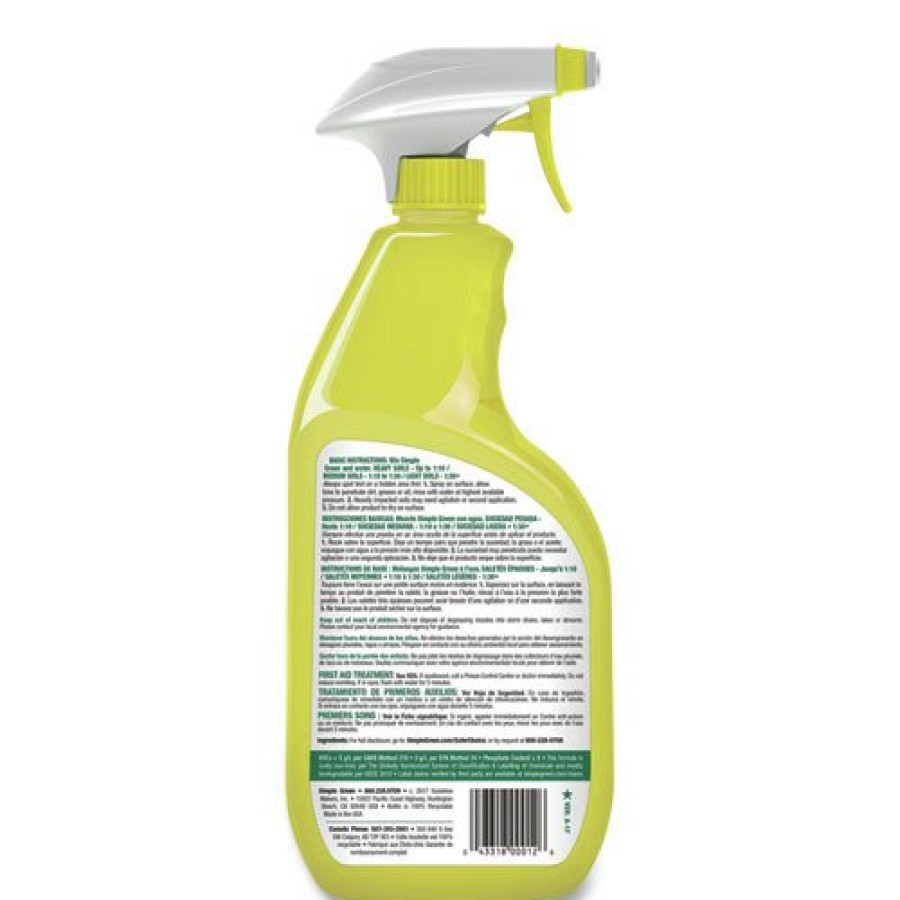 Facility Maintenance & Supplies Simple Green Cleaners | Simple Green 3010001214002 24 Oz. Industrial Cleaner And Degreaser Concentrate Spray - Lemon Scent (12/Carton)