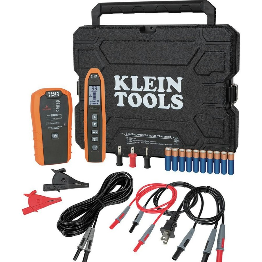 Automotive Klein Tools Circuit Electrical Testers | Klein Tools Et450 20-Piece Cordless Advanced Circuit Tracer Kit With (10) Aa Batteries