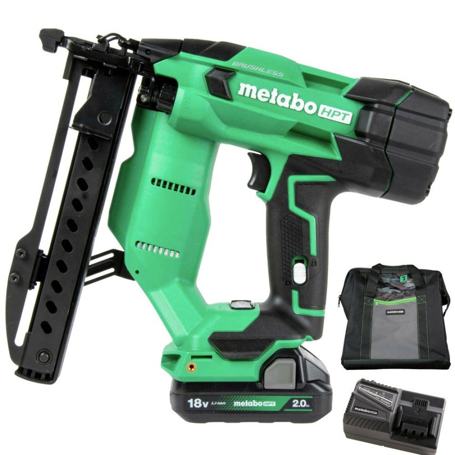 Power Tools Metabo HPT Staplers | Metabo Hpt N1804Dam 18V Multivolt Brushless 18-Gauge Lithium-Ion 1/4 In. Cordless Narrow Crown Stapler Kit (2 Ah)