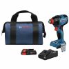 Hand Tools Bosch Socket Sets | Bosch Gdx18V-1860Cb15 18V Brushless Lithium-Ion 1/4 In. And 1/2 In. Cordless 2-In-1 Bit/Socket Impact Driver/Wrench Kit (4 Ah)