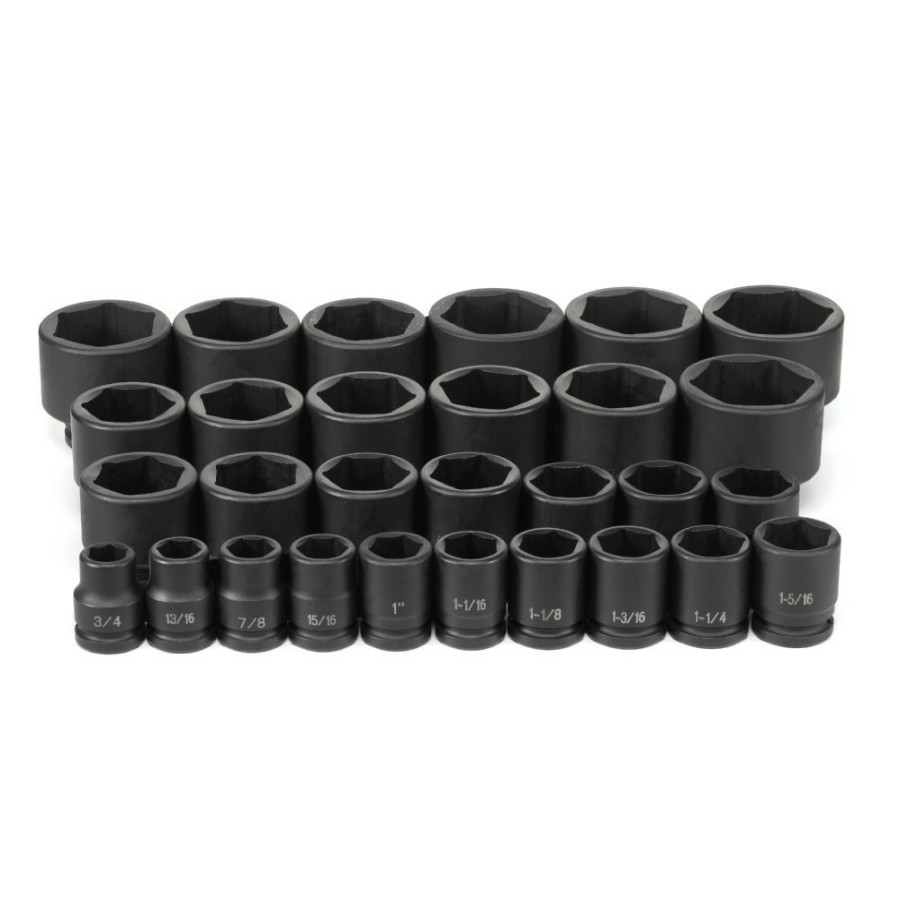 Power Tool Accessories Grey Pneumatic Sockets | Grey Pneumatic 8029 3/4 In. Dr 6 Pt Sae Master Impact Socket Set, 29 Pc