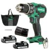 Power Tools Metabo HPT Drill Drivers | Metabo Hpt Ds18Dbfl2Em Multivolt 18V Lithium-Ion Cordless Drill/Driver Kit With 2 Batteries (1.5 Ah)