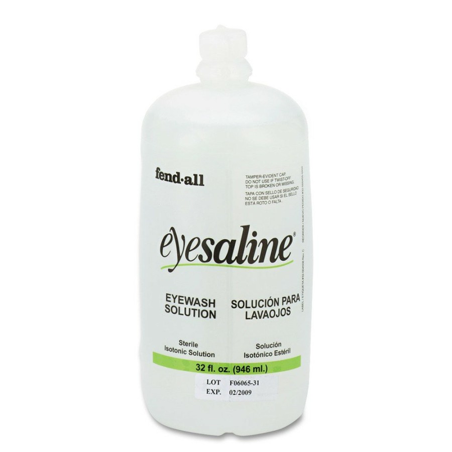 Safety Equipment Honeywell First Aid And Emergency Kits | Honeywell 32-000455-0000-H5 32 Oz. Bottle Fendall Eyesaline Eyewash Saline Solution Bottle Refill