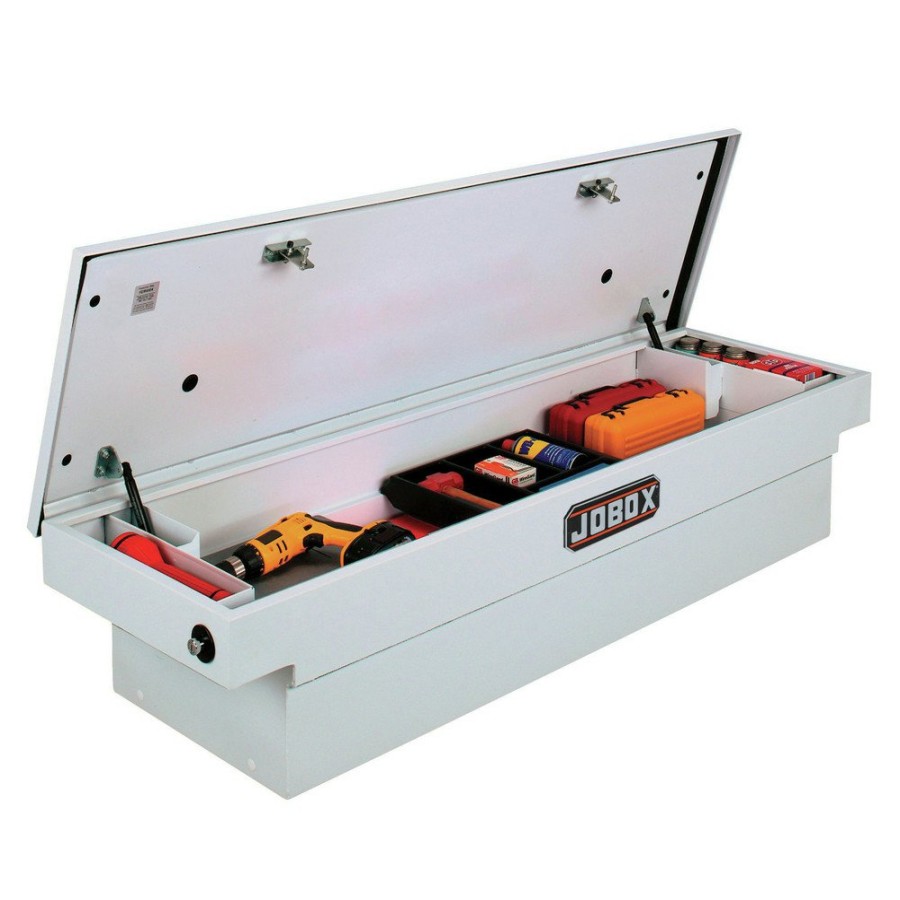 Automotive JOBOX Crossovers Truck Boxes | Jobox Psc1456000 Steel Single Lid Deep Full-Size Crossover Truck Box (White)