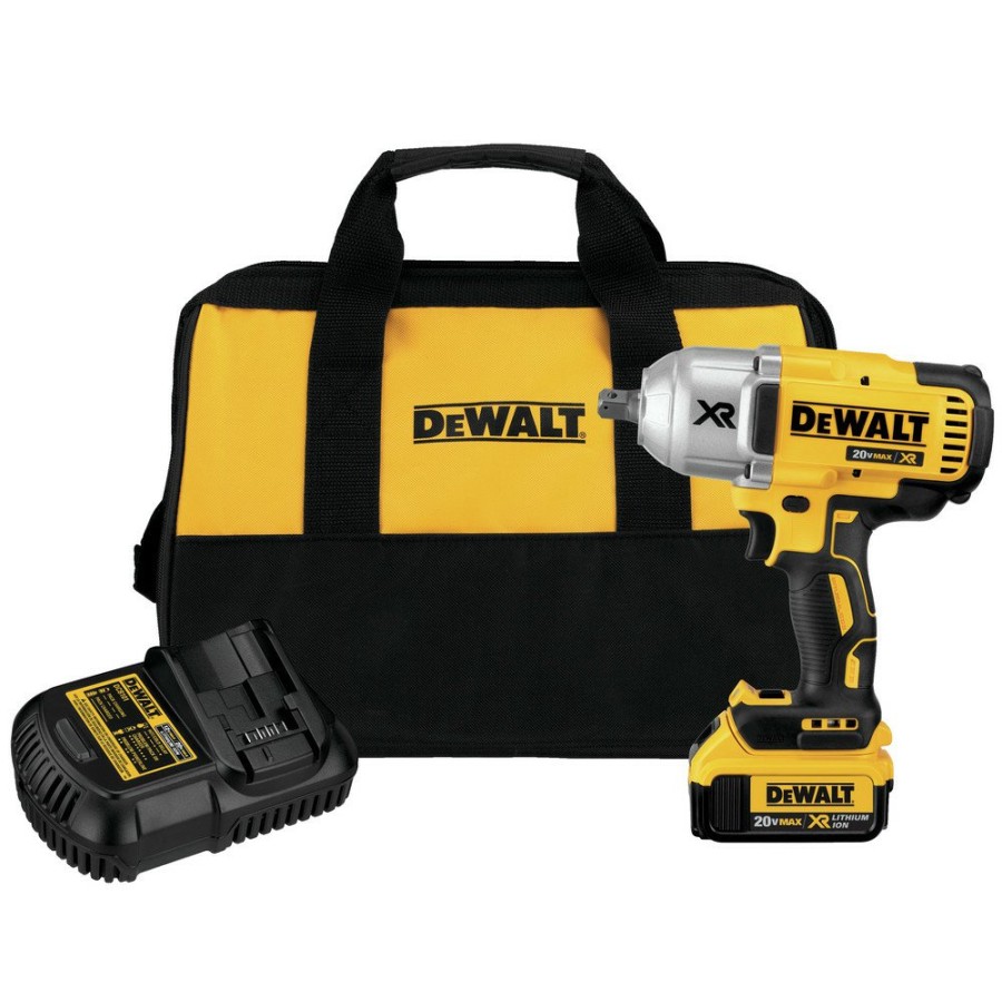 Power Tools Dewalt | Factory Reconditioned Dewalt Dcf899M1R 20V Max Xr Cordless Lithium-Ion High Torque 1/2 In. Impact Wrench With Detent Pin Anvil