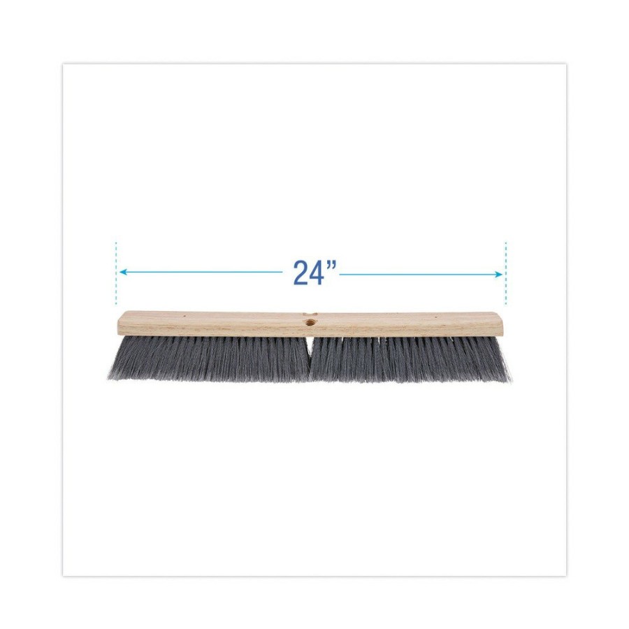 Facility Maintenance & Supplies Boardwalk Cleaning Tools | Boardwalk Bwk20424 3 In. Flagged Polypropylene Bristles 24 In. Brush Floor Brush Head - Gray