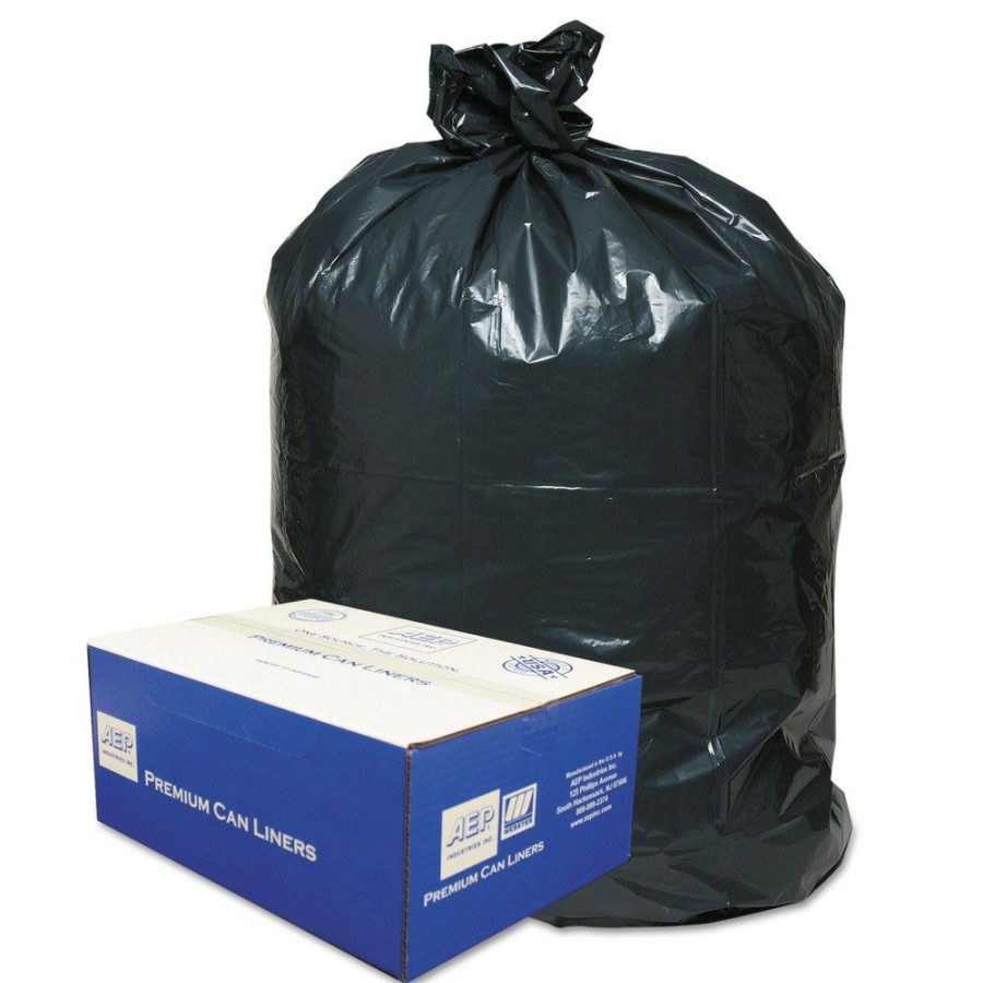 Facility Maintenance & Supplies Classic | Classic Webwrm48 56 Gallon 0.9 Mil 43 In. X 47 In. Linear Low-Density Can Liners - Black (100/Carton)