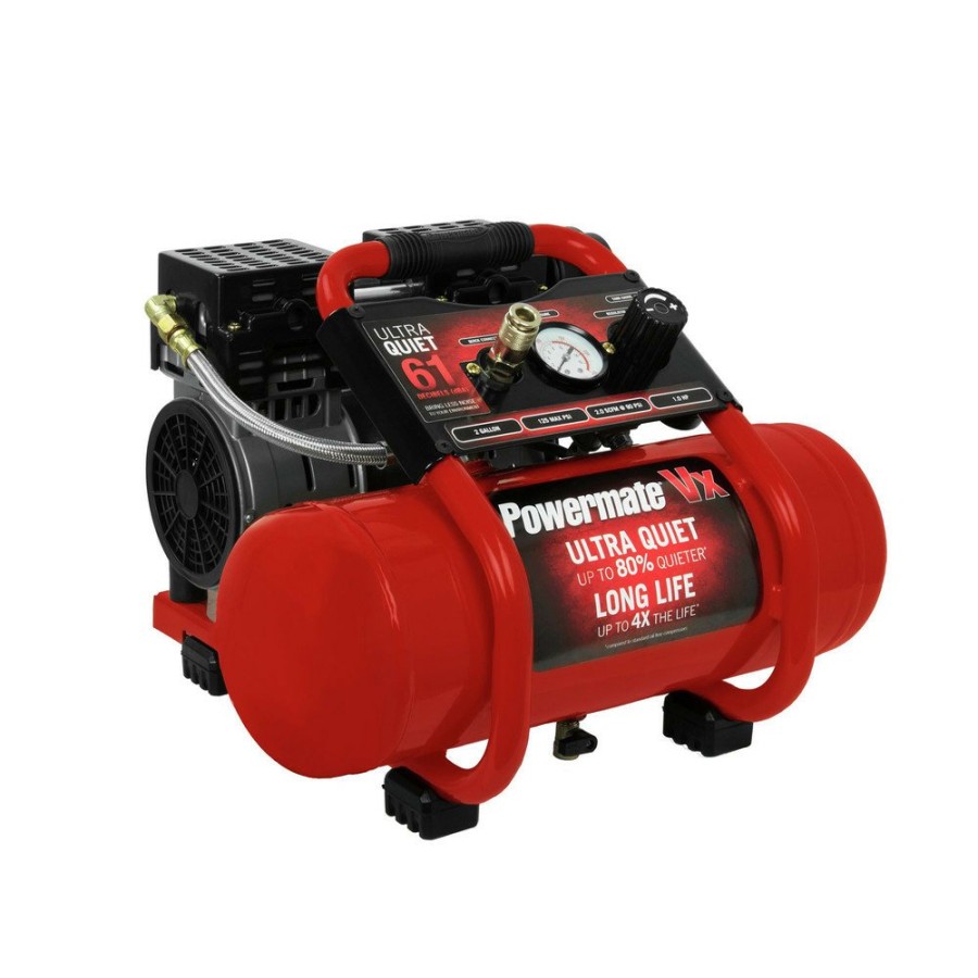 Air Tools And Equipment Powermate Portable Air Compressors | Powermate Sac22Hpp 2 Gallon Ultra-Quiet Air Compressor