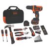 Power Tools Black & Decker Electric Screwdrivers | Black & Decker Bdcdd12Pk 12V Max Lithium-Ion 56-Piece Project Kit