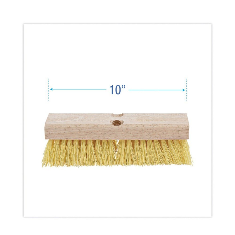 Facility Maintenance & Supplies Boardwalk Cleaning Tools | Boardwalk Bwk3310 10 In. Brush 2 In. Cream Polypropylene Bristles Deck Brush Head