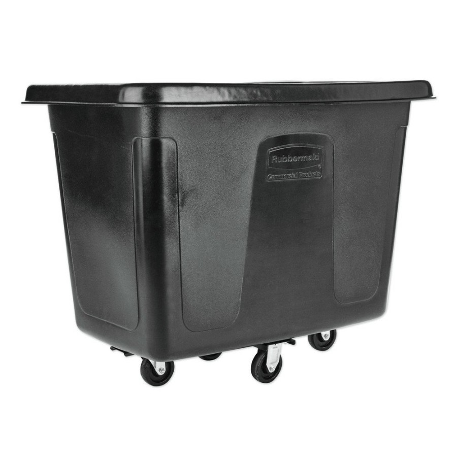 Facility Maintenance & Supplies Rubbermaid Commercial | Rubbermaid Commercial Fg461200Bla 400 Lbs. Capacity 12 Cu-Ft. Polyethylene/Metal Frame Medium-Density Cube Truck - Black