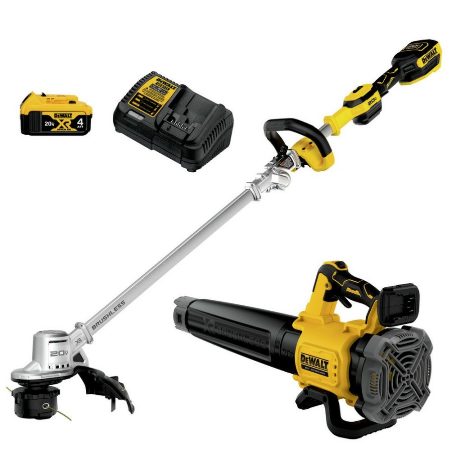 Outdoor Power Tools & Equipment Dewalt | Dewalt Dcko222M1 20V Max Xr Brushless Lithium-Ion 14 In. Cordless Folding String Trimmer/Handheld Blower Combo Kit (4 Ah)