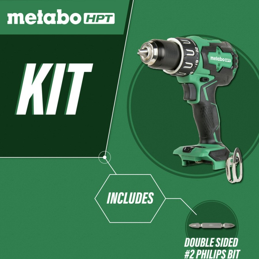 Power Tools Metabo HPT Drill Drivers | Metabo Hpt Ds18Dbfl2Q4M 18V Lithium-Ion Brushless Driver Drill (Tool Only)