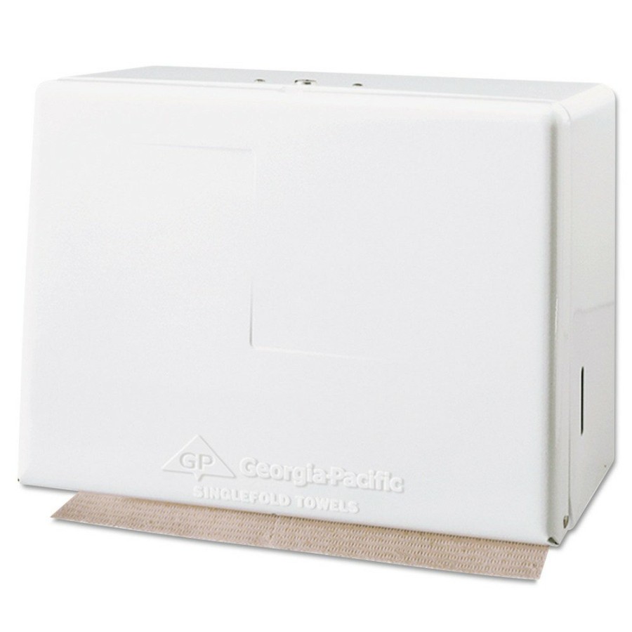 Facility Maintenance & Supplies Georgia Pacific Professional | Georgia Pacific Professional 56701 11.63 In. X 6.63 In. X 8.13 In. Space Saver Steel Singlefold Towel Dispenser - White