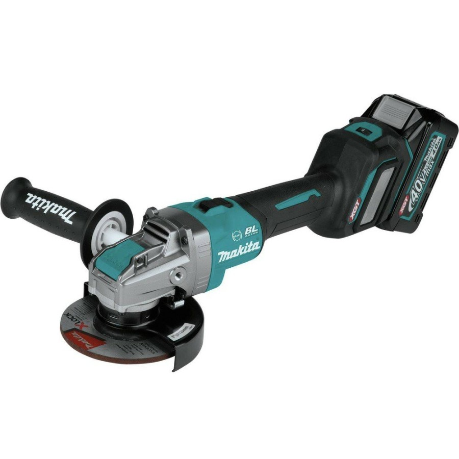 Power Tools Makita Angle Grinders | Makita Gag11M1 40V Max Xgt Brushless Lithium-Ion 5 In. Cordless X-Lock Aws Angle Grinder With Electric Brake Kit (4 Ah)