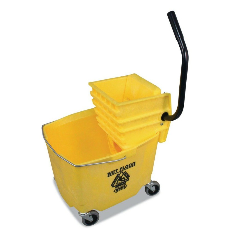 Facility Maintenance & Supplies Impact Cleaning Tools | Impact Imp 6Y/2635-3Y 12 Oz. - 32 Oz. Side-Press Squeeze Wringer/Plastic Bucket Combo - Yellow