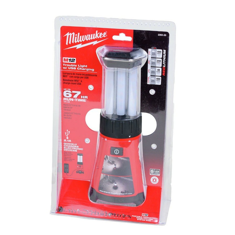 Lighting Milwaukee | Milwaukee 2362-20 M12 Lithium-Ion Led Lantern/Flood Light (Tool Only)