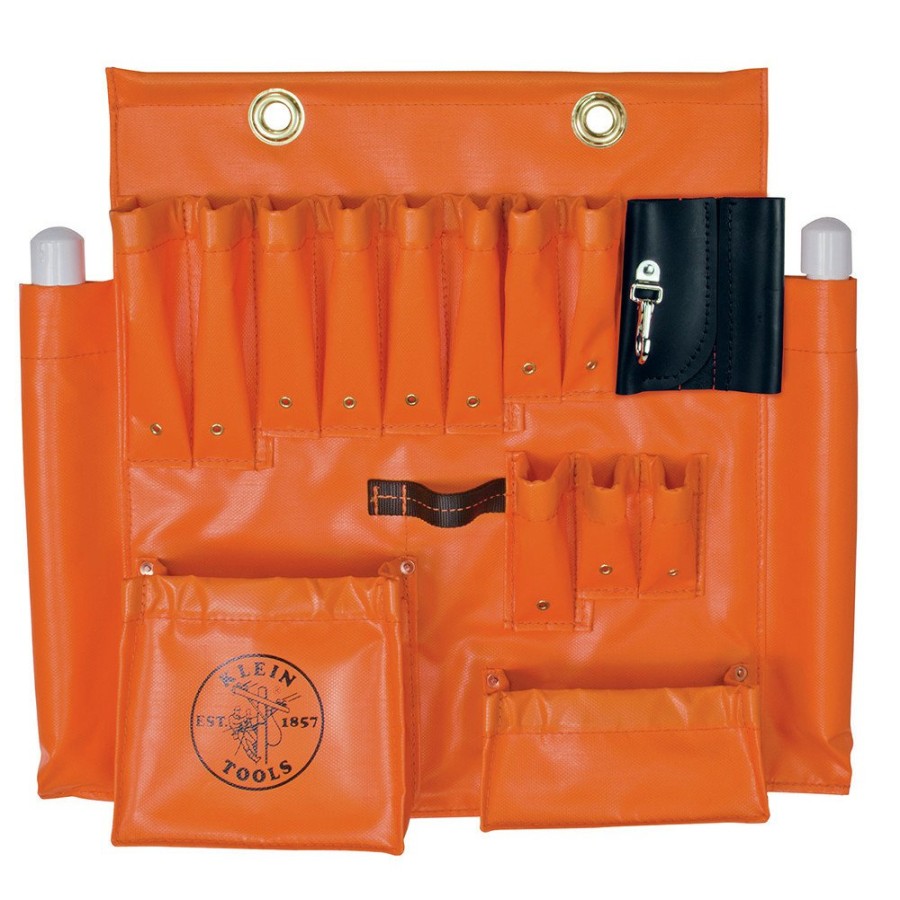 Tool Storage Klein Tools | Klein Tools 51829 18 Pocket Vinyl Aerial Apron - Orange