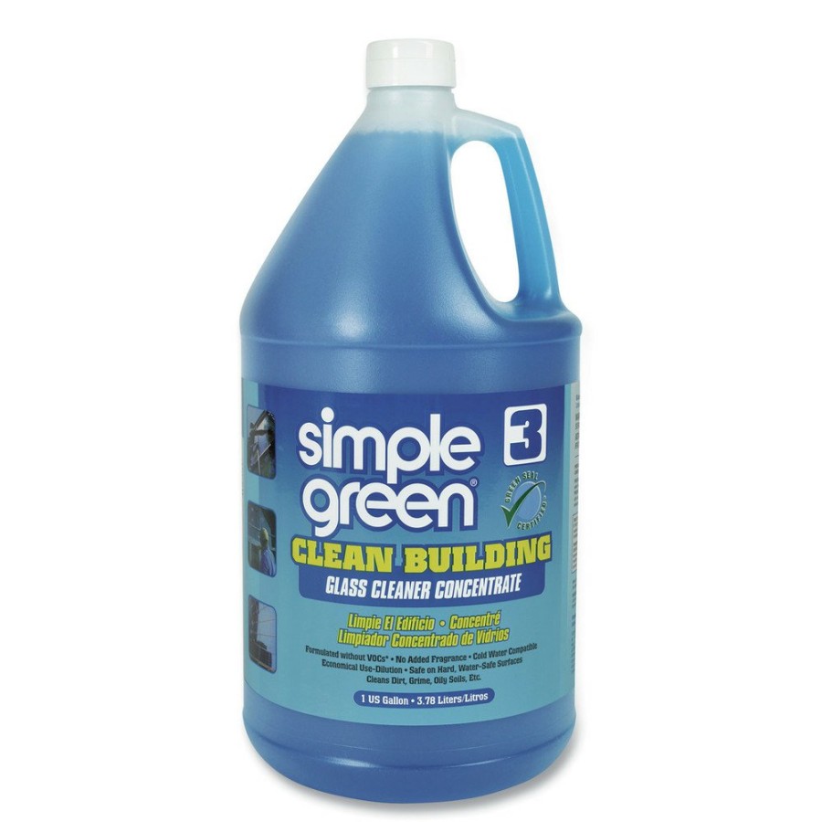 Facility Maintenance & Supplies Simple Green Cleaners | Simple Green 1210000211301 Clean Building 1-Gallon Glass Cleaner Concentrate - Unscented (2/Carton)