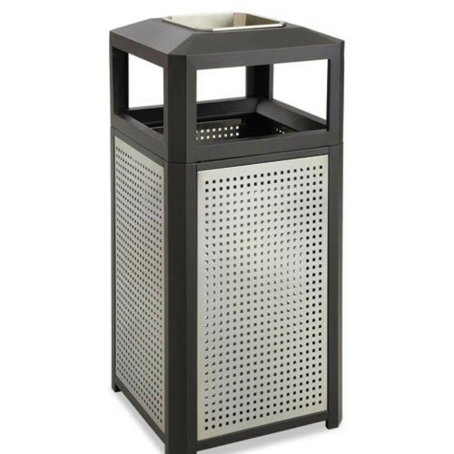 Facility Maintenance & Supplies Safco | Safco 9935Bl Evos Series Steel 38 Gallon Ashtray-Top Waste Container - Black