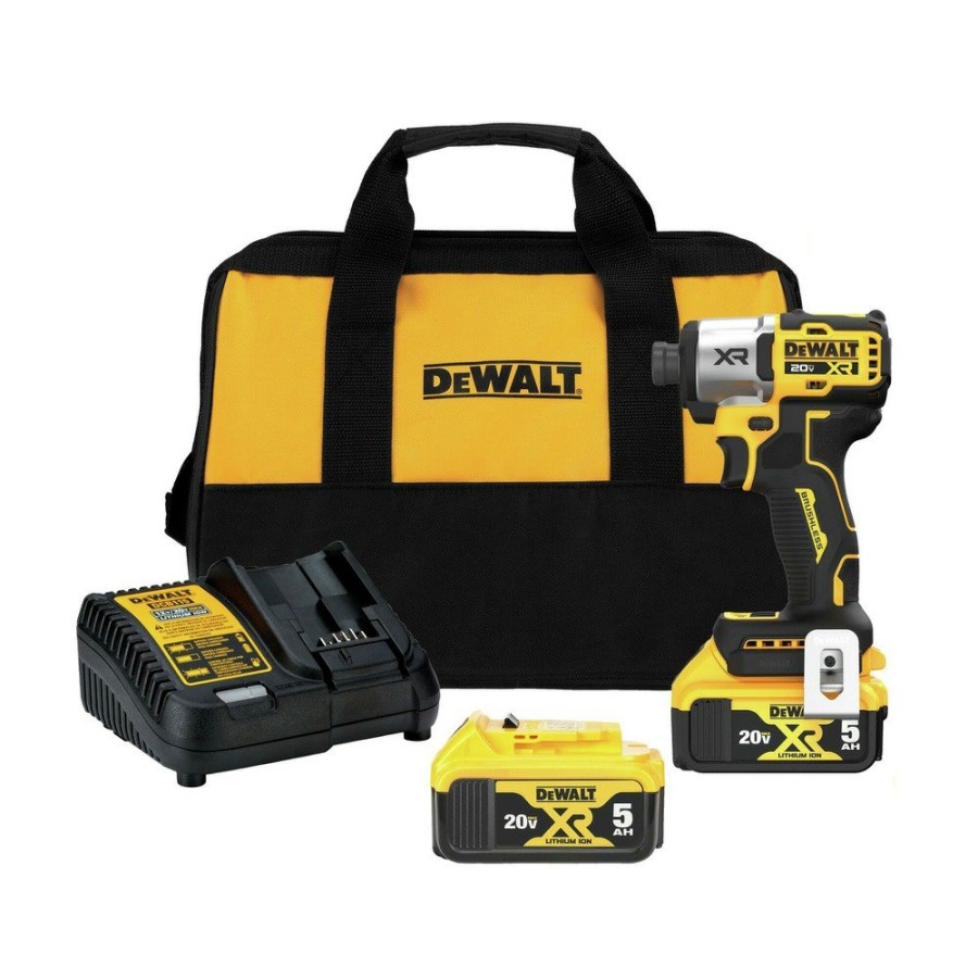 Power Tools Dewalt Impact Drivers | Dewalt Dcf845P2 20V Max Xr Brushless Lithium-Ion Cordless 3-Speed 1/4 In. Impact Driver Kit (5 Ah)