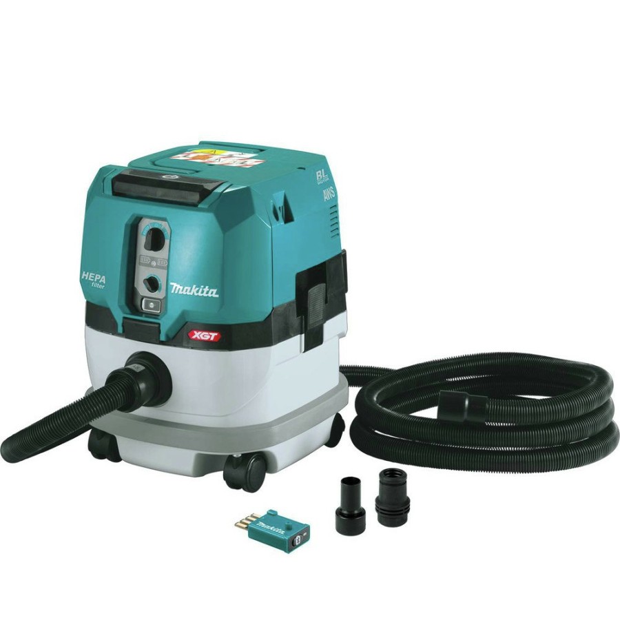 Vacuums Makita | Makita Gcv02Pmu 40V Max Xgt Brushless Lithium-Ion 2.1 Gallon Cordless Aws Hepa Filter Dry Dust Extractor Kit (4 Ah)