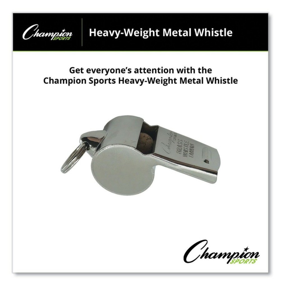 Outdoor Champion Sports | Champion Sports 401 Heavy Weight Metal Sports Whistle - Silver (1 Dozen)