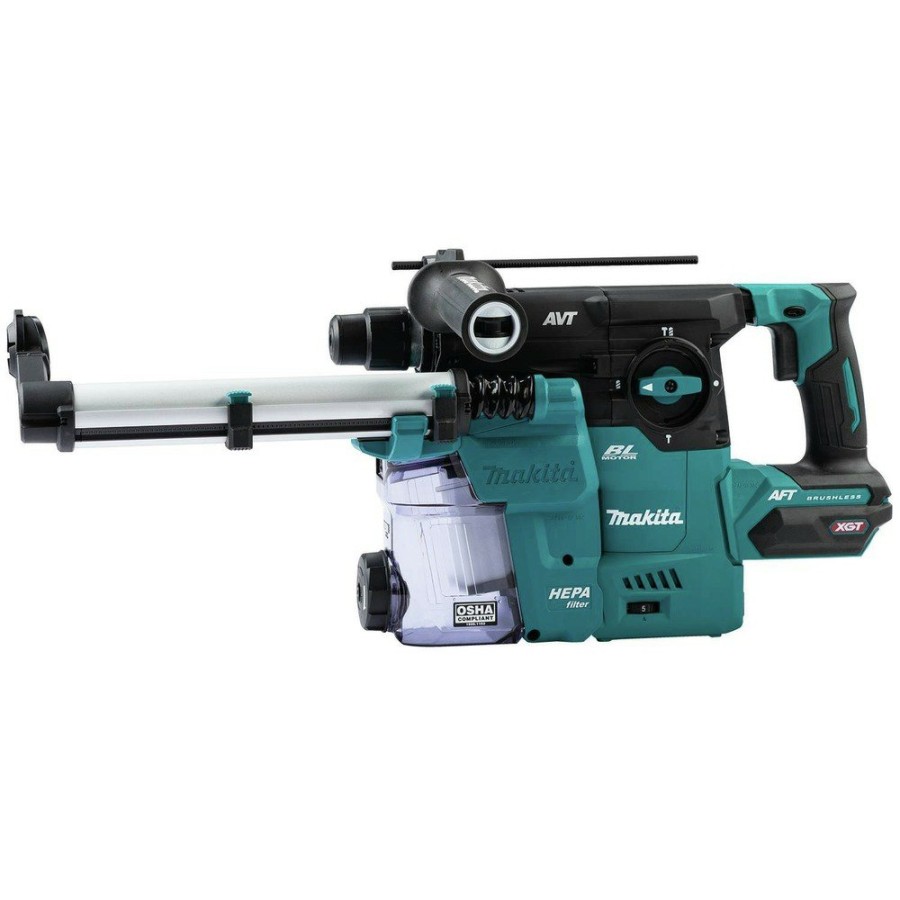 Power Tools Makita Rotary Hammers | Makita Grh08Zw 40V Max Xgt Brushless Lithium-Ion 1-3/16 In. Cordless Avt Aws Rotary Hammer With Dust Extractor (Tool Only)