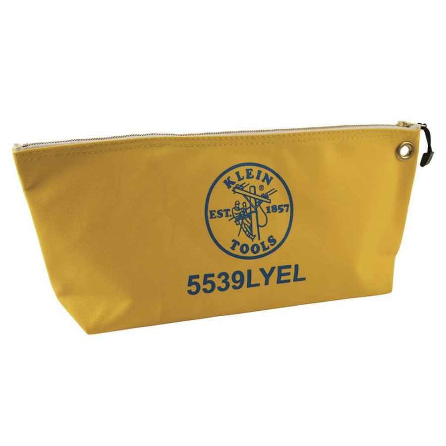 Tool Storage Klein Tools | Klein Tools 5539Lyel 18 In. X 3.5 In. X 8 In. Canvas Zipper Consumables Tool Pouch - Large, Yellow