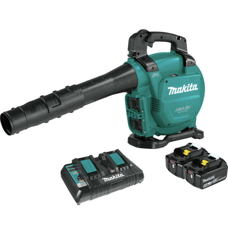 Outdoor Power Tools & Equipment Makita Handheld Blowers | Makita Xbu04Pt 18V X2 (36V) Lxt Brushless Lithium-Ion Cordless Blower Kit (5 Ah)