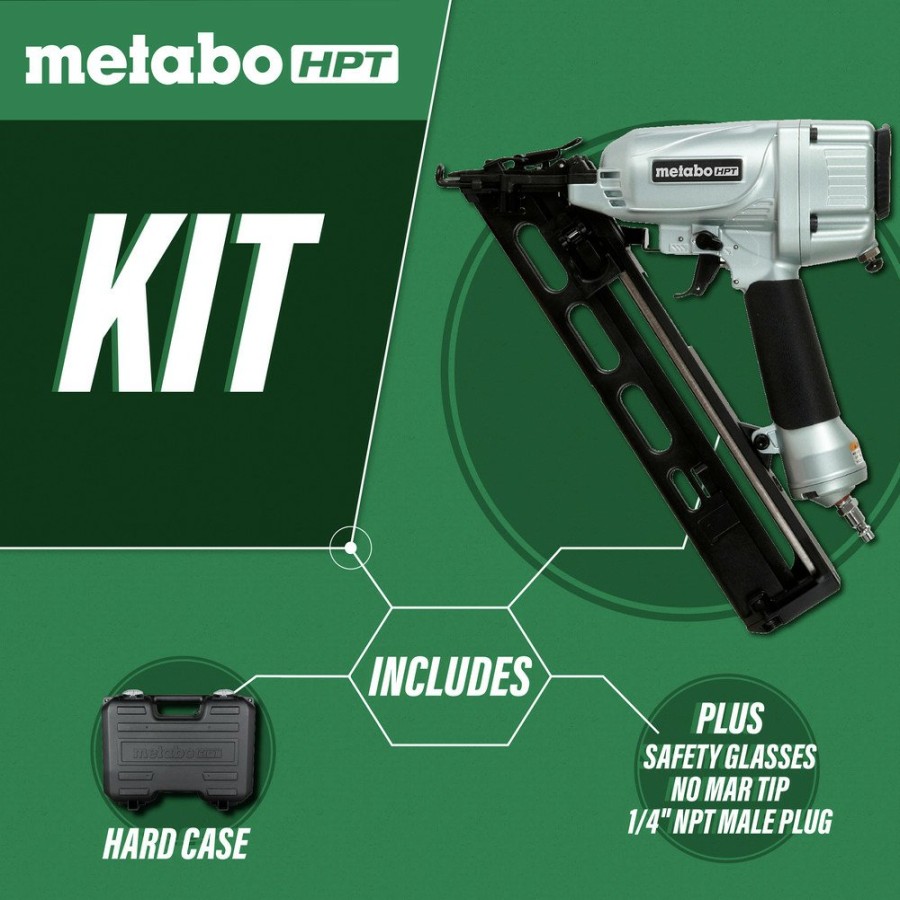 Air Tools And Equipment Metabo HPT Nail Guns | Metabo Hpt Nt65Ma4M 15-Gauge 2-1/2 In. Angled Finish Nailer Kit