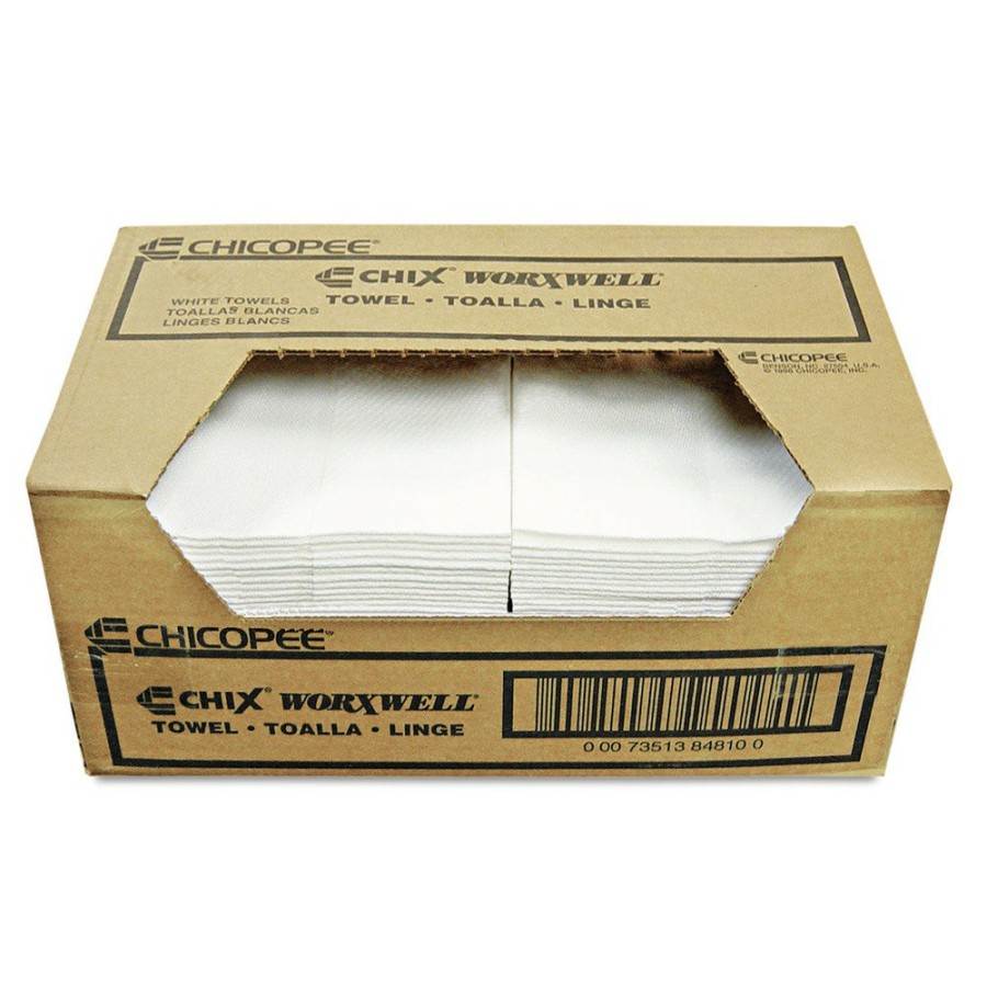 Facility Maintenance & Supplies Chicopee | Chicopee 8481 13 In. X 15 In. Z Fold Durawipe Shop Towels - White (100/Carton)