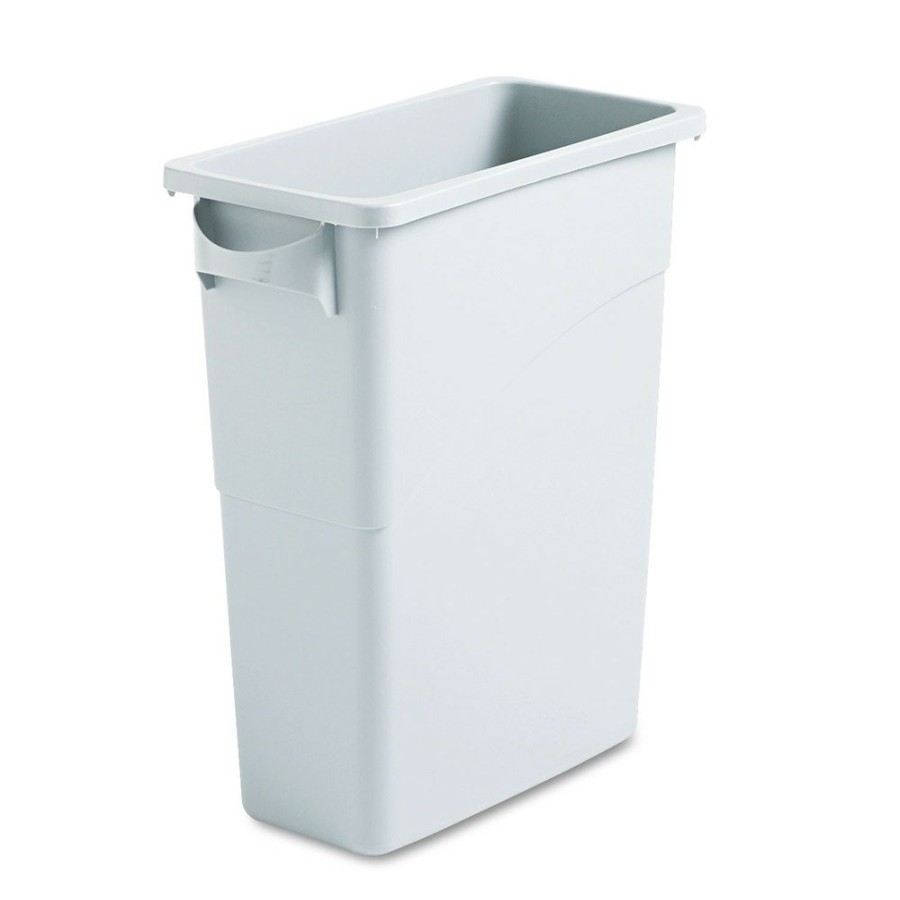 Facility Maintenance & Supplies Rubbermaid Commercial | Rubbermaid Commercial 1971258 15.875 Gallon Rectangular Plastic Slim Jim Waste Container With Handles - Light Gray