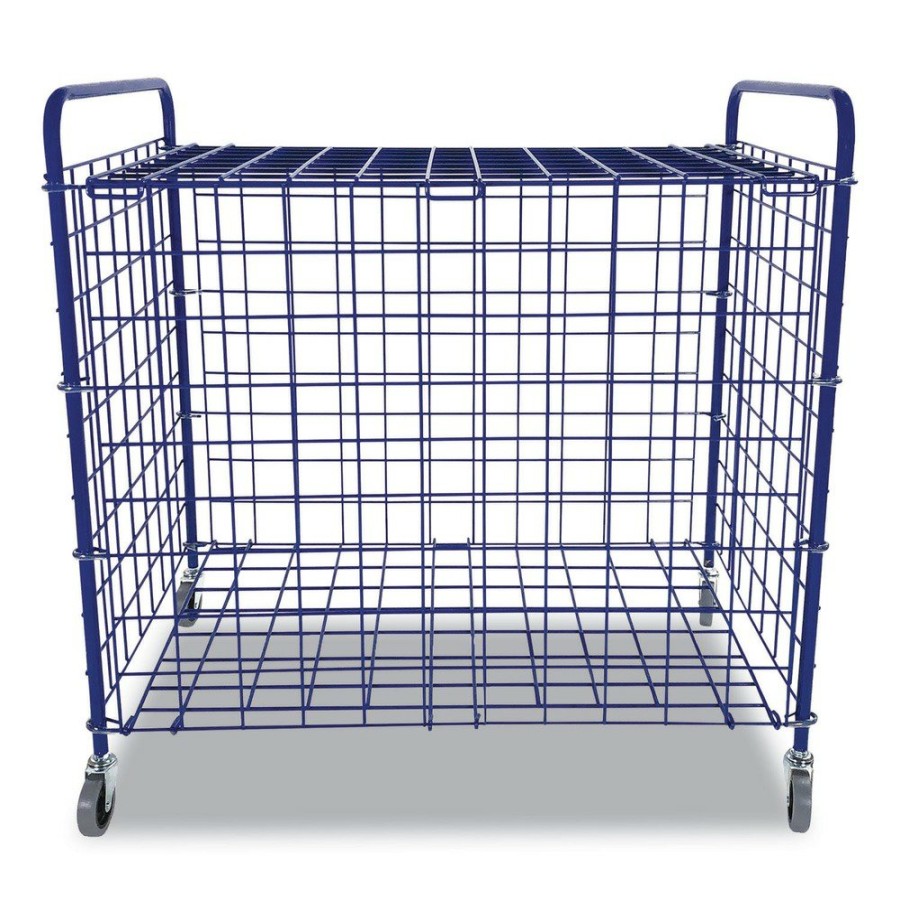 Outdoor Champion Sports | Champion Sports Lfx 37 In. X 22 In. X 20 In. 24-Ball Capacity Metal Lockable Ball Storage Cart - Blue