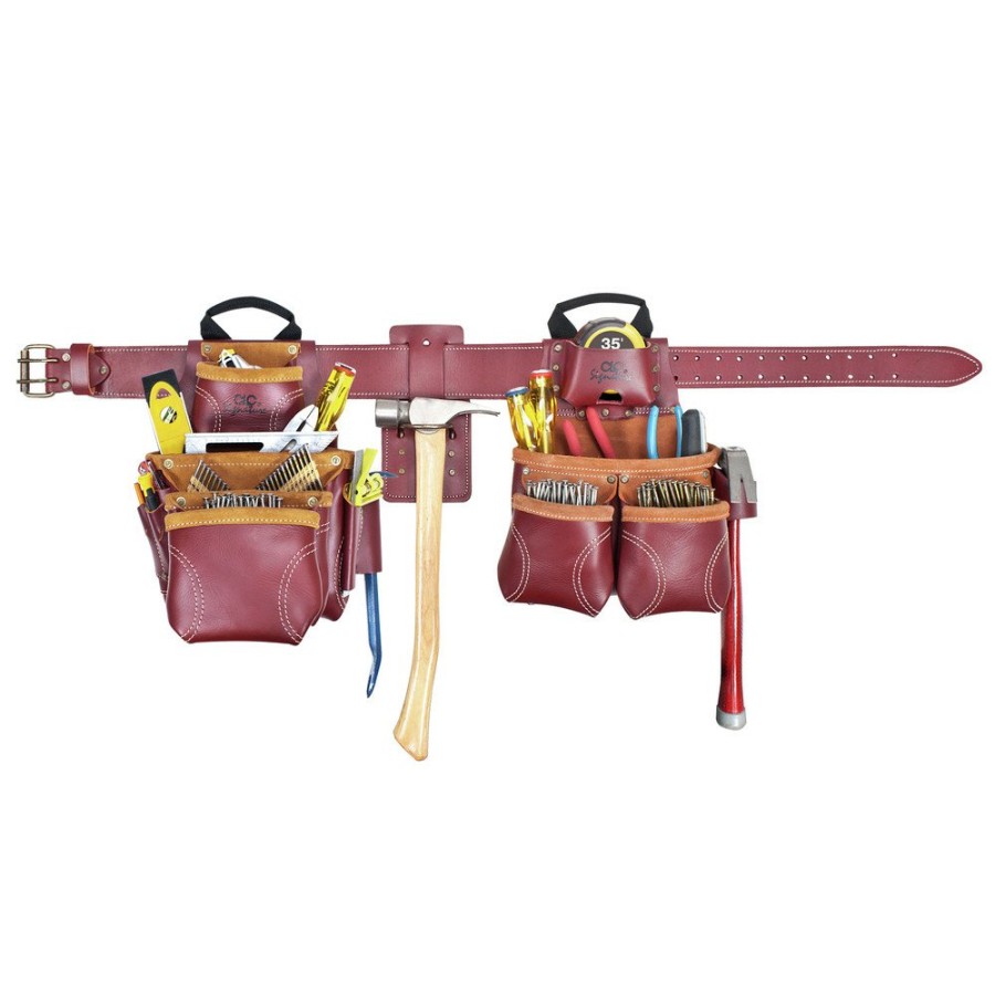 Tool Storage CLC | Clc 21455 19 Pocket - Top Of The Line Pro Framer'S Heavy Duty Leather Combo Tool Belt System - Large