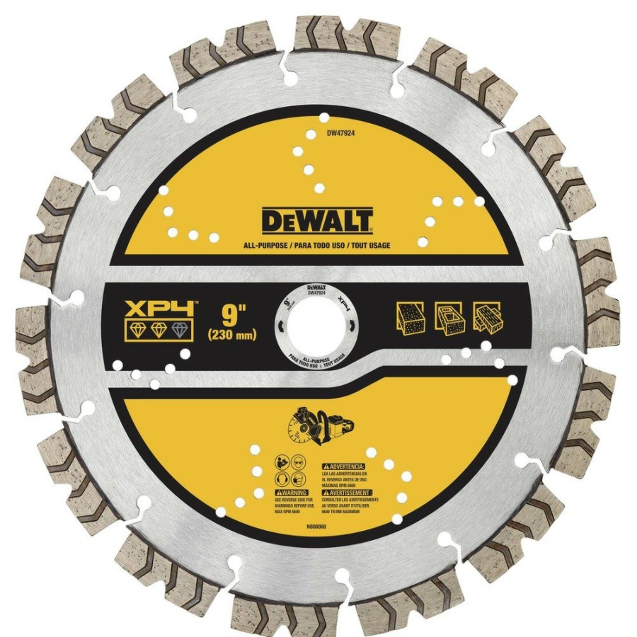 Power Tool Accessories Dewalt Circular Saw Blades | Dewalt Dw47924 9 In. Xp4 All-Purpose Segmented Diamond Blade