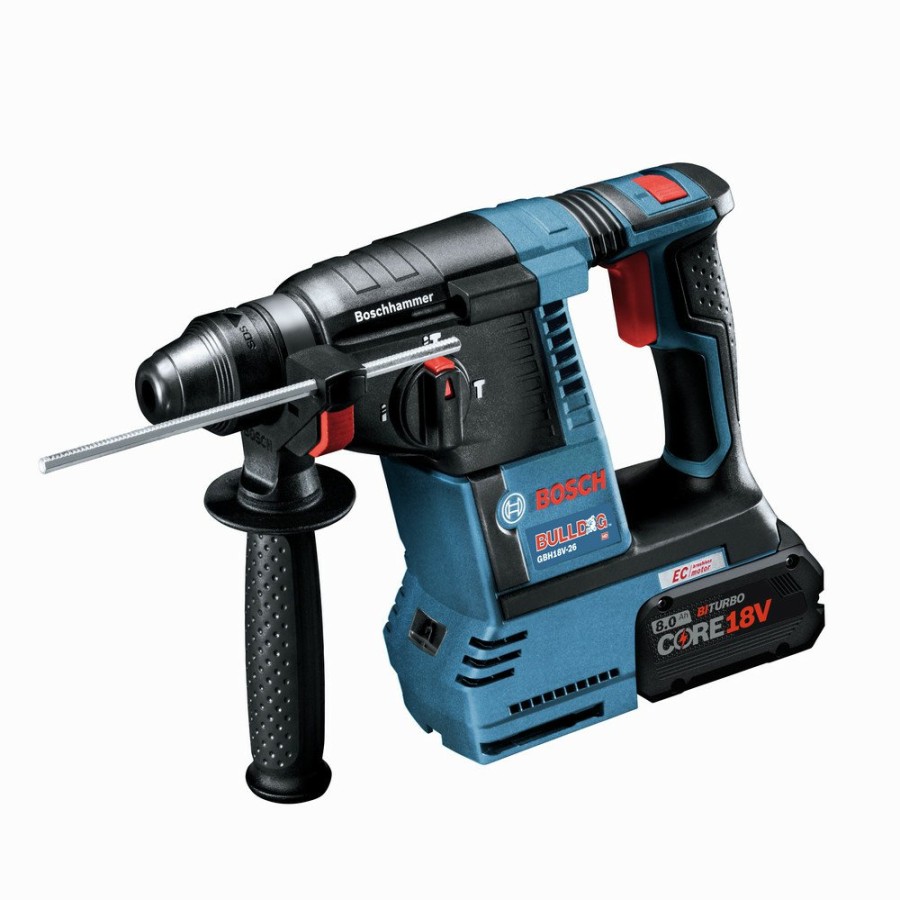 Power Tools Bosch Rotary Hammers | Bosch Gbh18V-26K24A 18V Brushless Lithium-Ion Sds-Plus 1 In. Cordless Bulldog Rotary Hammer Kit (8 Ah)