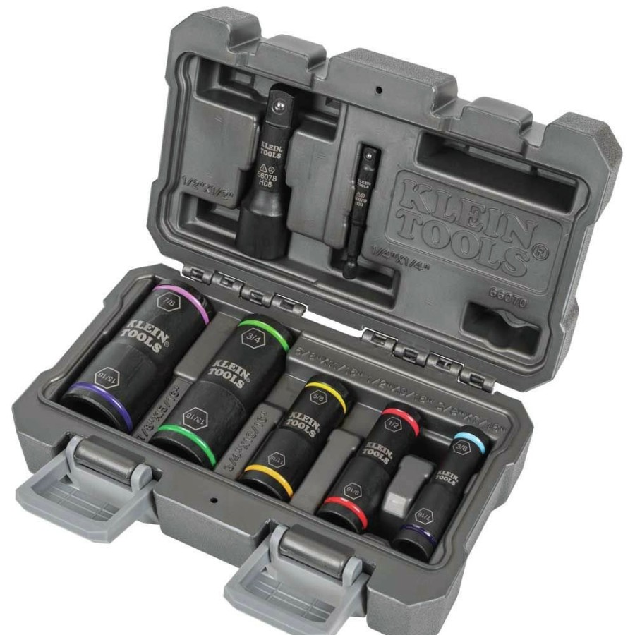 Hand Tools Klein Tools Impact Sockets | Klein Tools 66070 7-Piece Flip Impact Socket Set