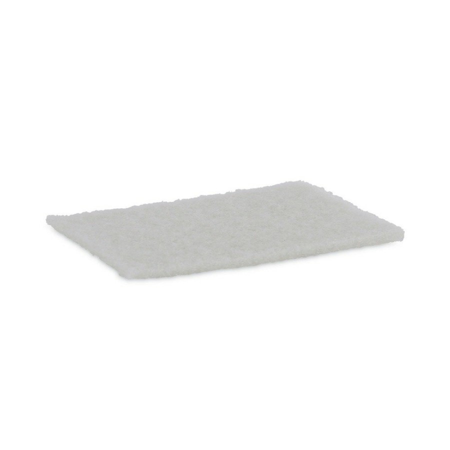 Facility Maintenance & Supplies Boardwalk Cleaning Tools | Boardwalk 98Bwk Ld 6 In. X 9 In. Light Duty Scour Pad - White (20/Carton)