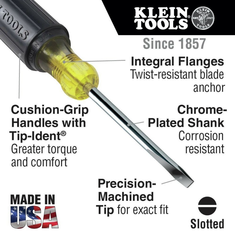 Hand Tools Klein Tools | Klein Tools 606-2 1/16 In. Keystone Tip 2 In. Mini Screwdriver