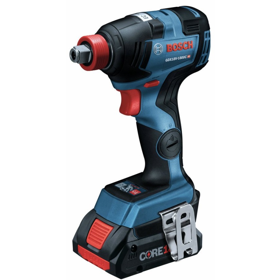 Power Tools Bosch Impact Drivers | Factory Reconditioned Bosch Gdx18V-1800Cb15-Rt 18V Ec Brushless Lithium-Ion 1/4 In. And 1/2 In. Cordless Two-In-One Socket Impact Driver Kit (4 Ah)