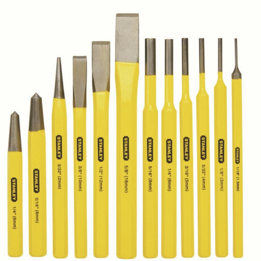 Hand Tools Stanley Chisels | Stanley 16-299 12-Piece Punch And Chisel Kit