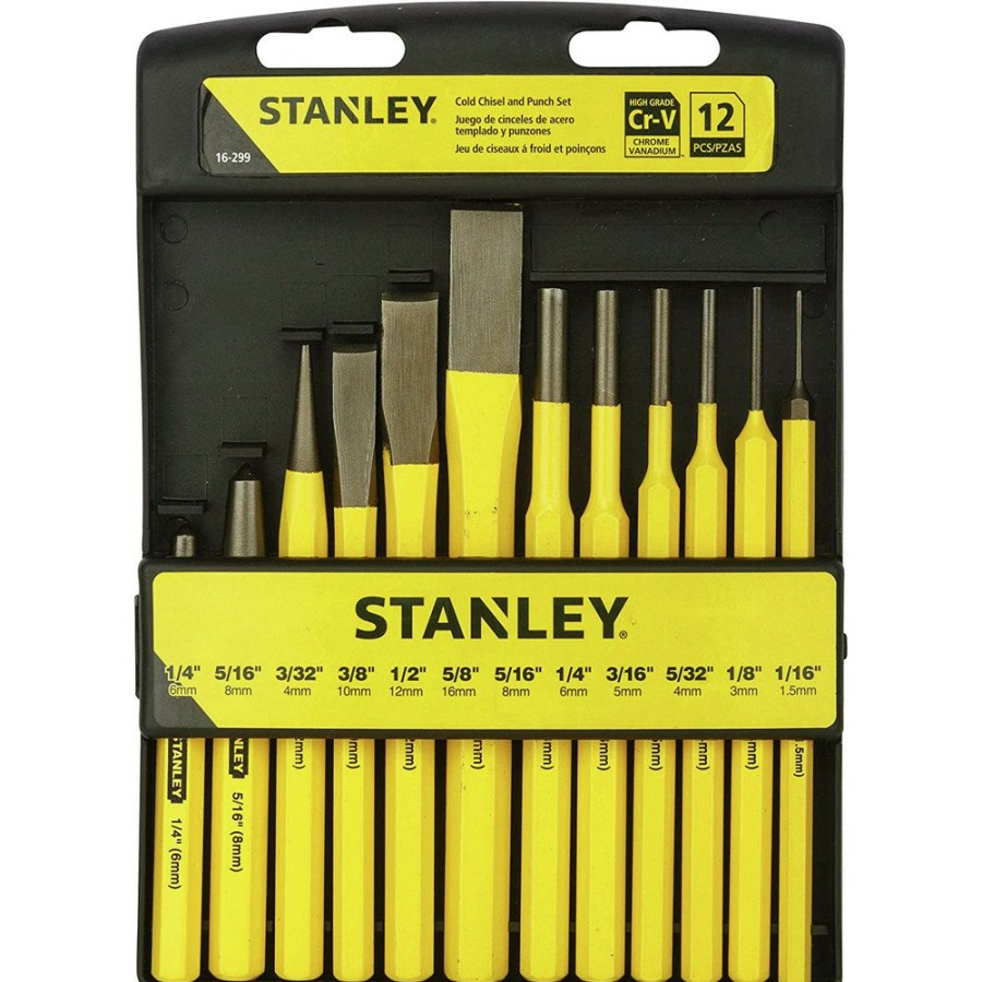 Hand Tools Stanley Chisels | Stanley 16-299 12-Piece Punch And Chisel Kit