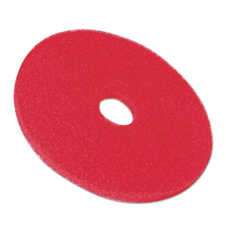 Facility Maintenance & Supplies 3M Cleaners | 3M 5100 14 In. Low-Speed Buffer Floor Pads - Red (5/Carton)