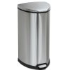 Facility Maintenance & Supplies Safco | Safco 9687Ss 10-Gallon Step-On Stainless Steel Receptacle = Chrome/Black