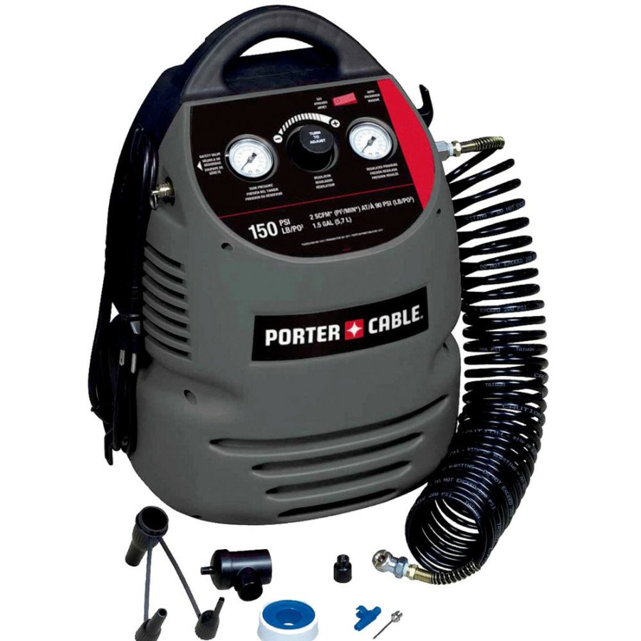 Air Tools And Equipment Porter-Cable Portable Air Compressors | Porter-Cable Cmb15 0.8 Hp 1.5 Gal. Oil-Free Fully Shrouded Air Compressor