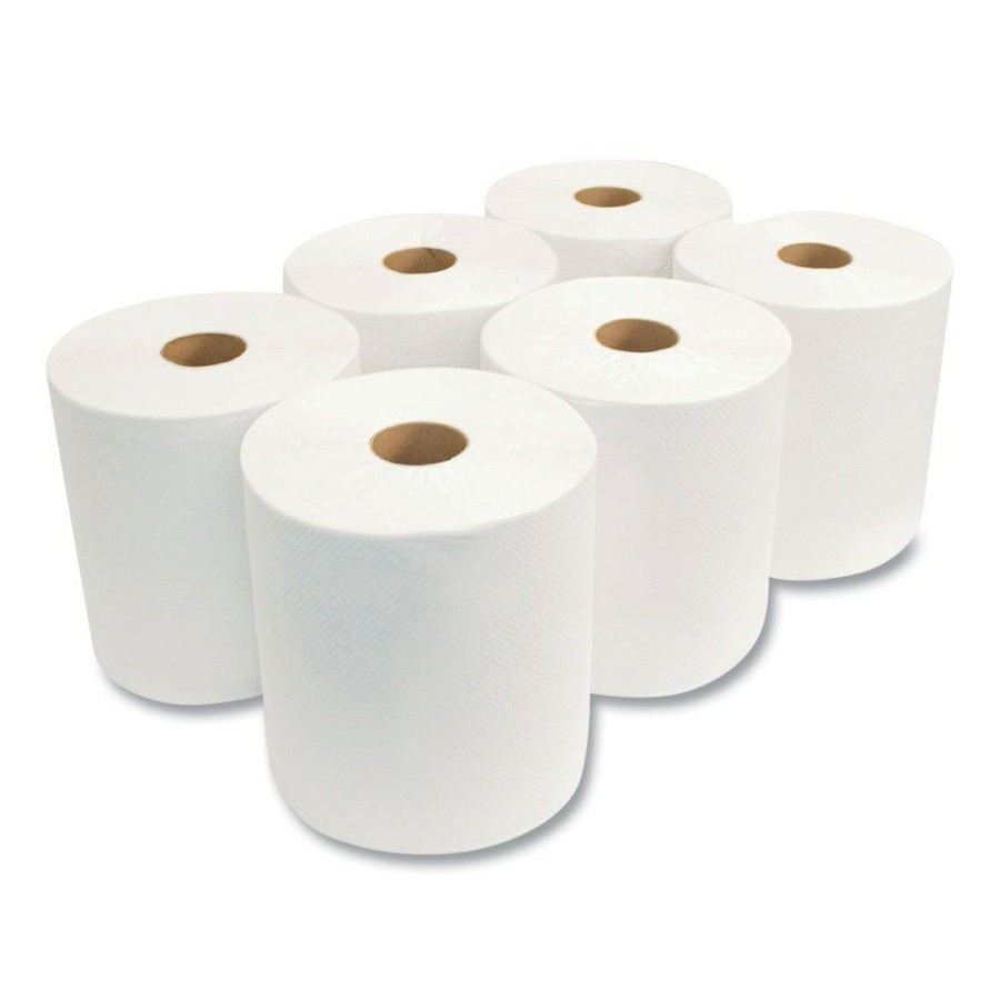 Facility Maintenance & Supplies Morcon Paper | Morcon Paper W6800 Morsoft 8 In. X 800 Ft. 1-Ply Universal Roll Towels - White (6 Rolls/Carton)