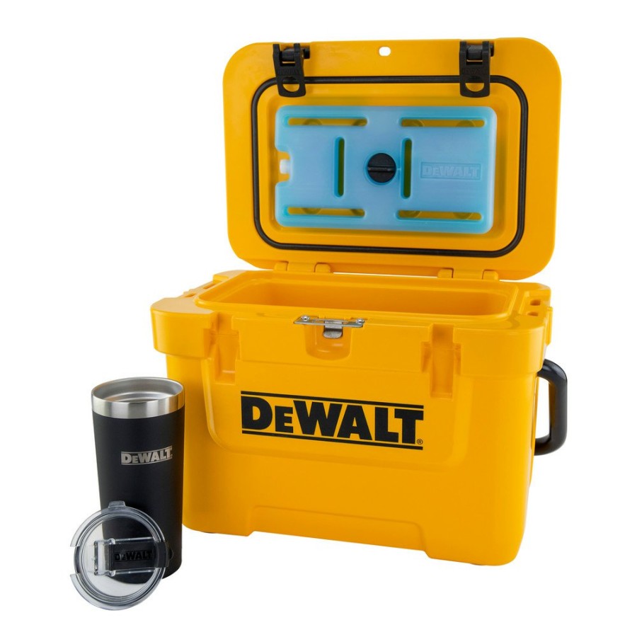 Clothing And Gear Dewalt | Dewalt Dxc1012B 10 Quart Roto-Molded Lunchbox Cooler/ 10 Quart Ice Pack Cooler/ 20 Oz. Black Tumbler Combo