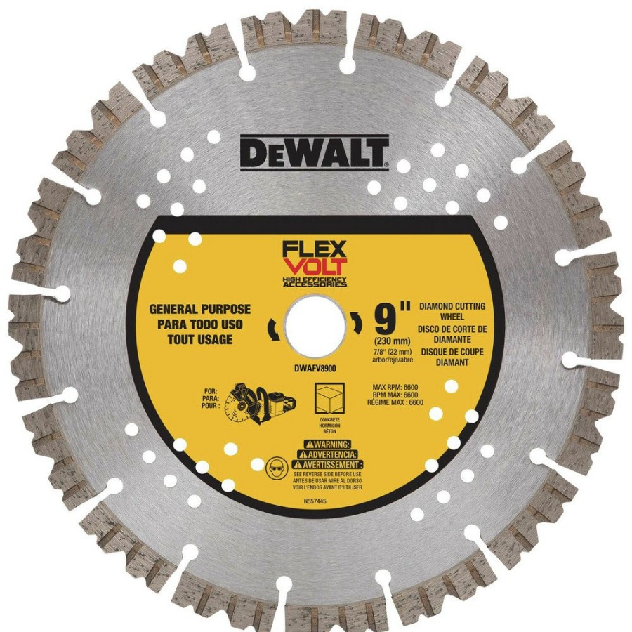 Power Tool Accessories Dewalt Circular Saw Blades | Dewalt Dwafv8900 Flexvolt 9 In. Diamond Cutting Wheel